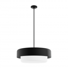 Hunter 19275 - Hunter Station Natural Black Iron with Frosted Cased White Glass 4 Light Pendant Ceiling Light Fixtu