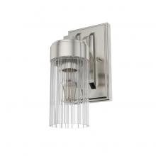 Hunter 19681 - Hunter Gatz Brushed Nickel with Ribbed Glass 1 Light Sconce Wall Light Fixture
