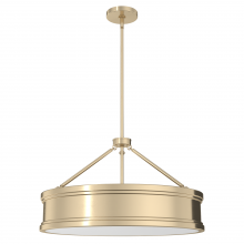Hunter 19613 - Hunter Capshaw Alturas Gold with Painted Cased White Glass 6 Light Pendant Ceiling Light Fixture