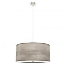 Hunter 19382 - Hunter Solhaven Light Gray Oak and Brushed Nickel with Painted Cased White Glass 4 Light Pendant Cei