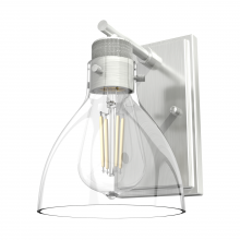 Hunter 19300 - Hunter Van Nuys Brushed Nickel with Clear Glass 1 Light Sconce Wall Light Fixture