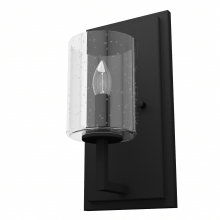 Hunter 19544 - Hunter Kerrison Natural Black Iron with Seeded Glass 1 Light Sconce Wall Light Fixture