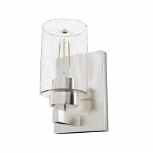 Hunter 13071 - Hunter Hartland Brushed Nickel with Seeded Glass 1 Light Sconce Wall Light Fixture
