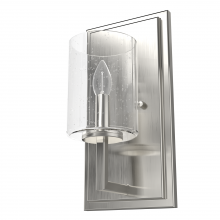 Hunter 19545 - Hunter Kerrison Brushed Nickel with Seeded Glass 1 Light Sconce Wall Light Fixture