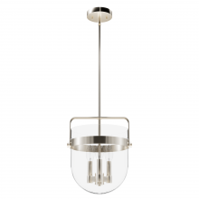 Hunter 19833 - Hunter Karloff Brushed Nickel with Clear Glass 3 Light Pendant Ceiling Light Fixture
