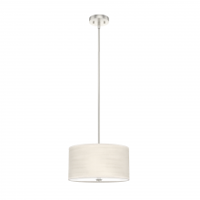Hunter 19243 - Hunter Solhaven Bleached Alder and Brushed Nickel with Painted Cased White Glass 2 Light Pendant Cei